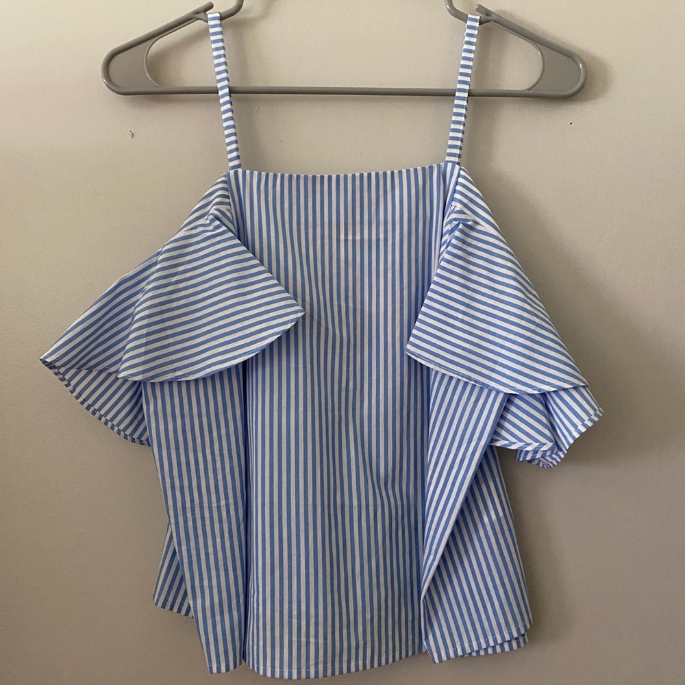 Off the shoulder striped top